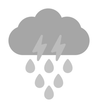 Şimşek ve yağmur ikonu vektör illüstrasyon tasarımlı bulut
