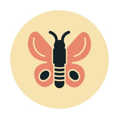 Kelebek Vektör Simgesi Düz Çizim 