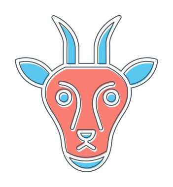 Keçi başı düz vektör simgesi 