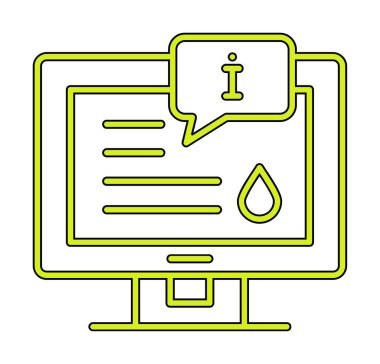 Bilgi vektörü illüstrasyonlu bilgisayar ekranı, simge ögesi biçimi