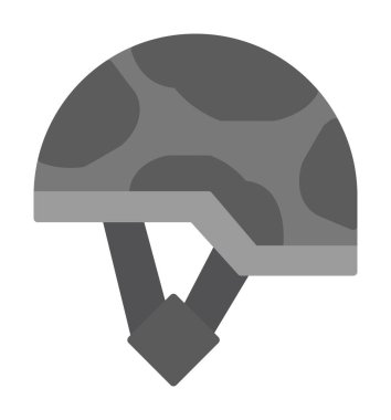 Askeri miğfer vektör renk çizgisi simgesi