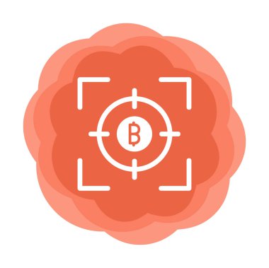 Bitcoin ve hedef. Web simgesi illüstrasyonu