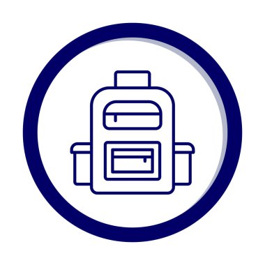 Sırt çantası düz simge vektör çizimi