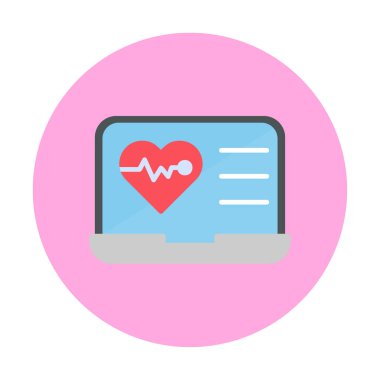 dizüstü bilgisayardaki düz kalp atışı simgesi