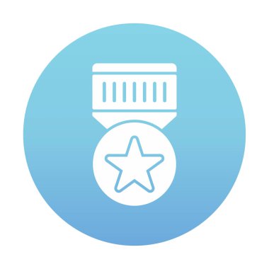 Moda düz renkli madalya ikonu. ödül rozeti