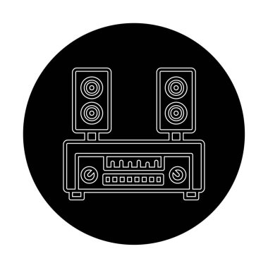 renk çizgisi ses hoparlörleri vektör çizimi 