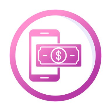 Basit Çevrimiçi Ödeme simgesi, vektör illüstrasyonu