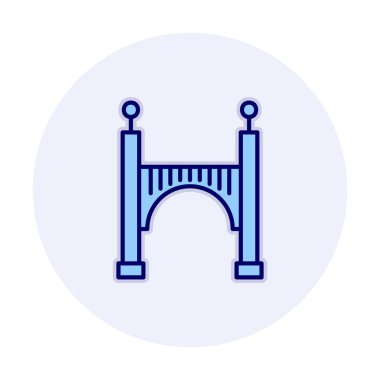 köprü düz simgesi, vektör illüstrasyon tasarımı 
