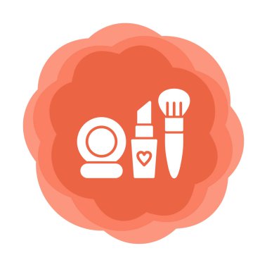 Makyaj araçları web simgesi, vektör illüstrasyonu