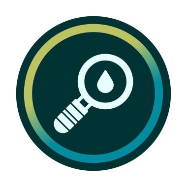 Loupe ikonu. Büyüteçteki su damlasının vektör çizimi