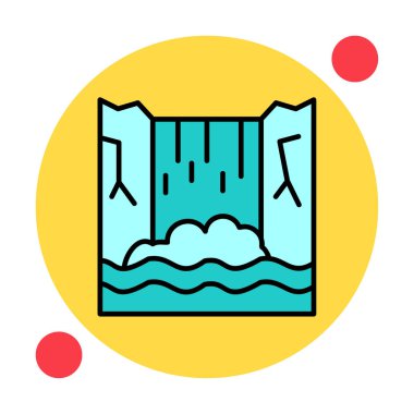 Basit Waterfal simgesi, vektör illüstrasyonu