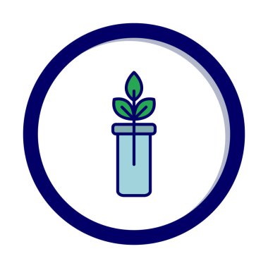 bir test tüpünde bitki, gmo konsepti, vektör illüstrasyonu  