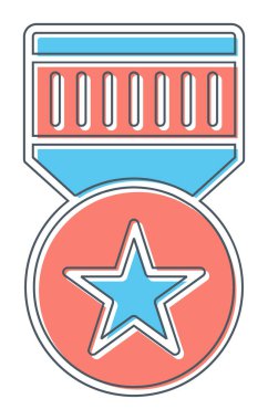 Moda düz renkli madalya ikonu. ödül rozeti