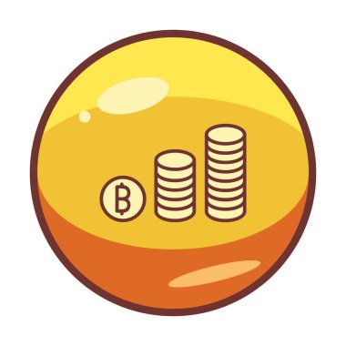 Basit bitcoin simgesi, vektör illüstrasyonu