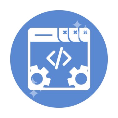 Basit programlama kodu optimizasyon simgesi, vektör illüstrasyonu