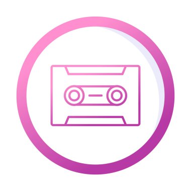 Kaset. Web simgesi basit illüstrasyon                               