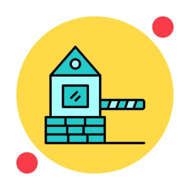 Askeri Bariyer simgesinin vektör çizimi 