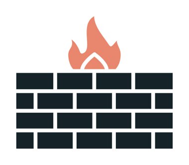 Şömine simgesinin vektör illüstrasyonu 