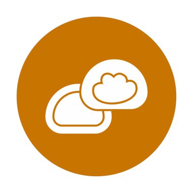 Japon tatlısı Mochi ikonunun vektör çizimi 