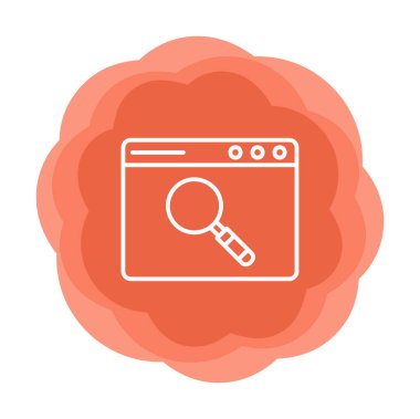 Basit Tarayıcı Arama simgesi, vektör illüstrasyonu