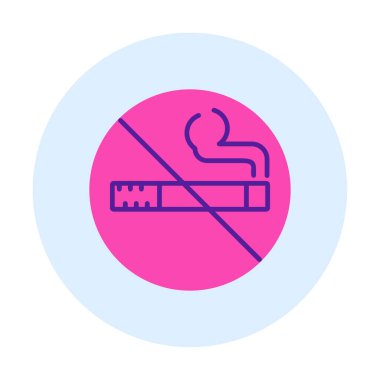 Basit sigara içilmeyen simge, vektör illüstrasyonu