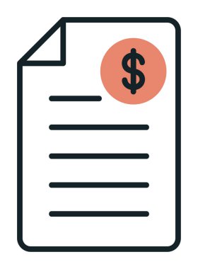 Alışveriş Faturası Vektör renk simgesi tasarımı 