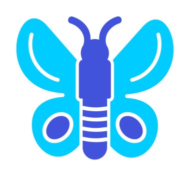 Kelebek Vektör Simgesi Düz Çizim 