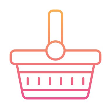 piknik sepeti web simgesi, vektör illüstrasyonu 