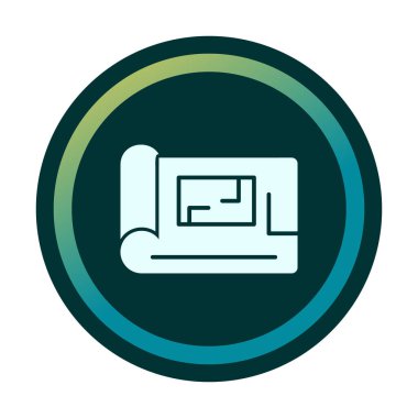 harita düz simgesi, vektör illüstrasyonu