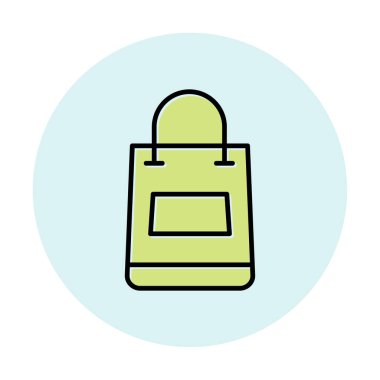 Alışveriş poşeti simgesi, vektör illüstrasyonu basit tasarım