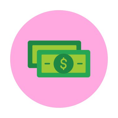 Dolar para çizgisi simgesi, vektör illüstrasyonu