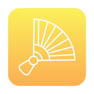 Çinli taraftar ince çizgi ikon vektör çizimi tasarımı izole