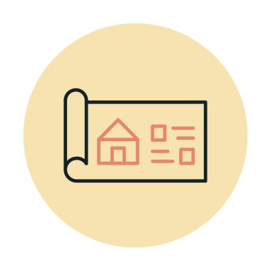 Ev Planı simgesi, vektör illüstrasyonu            