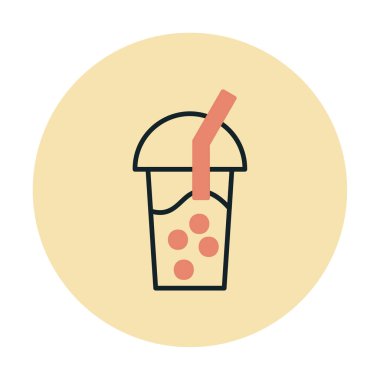 Kabarcık Çay ikonu vektör illüstrasyonu