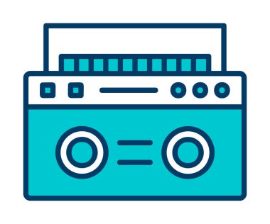 Boombox web simgesi, vektör çizim 