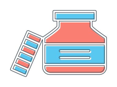 Mürekkep kavanozu simgesinin vektör çizimi 