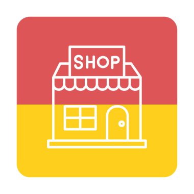 dükkan simgesi, vektör illüstrasyonu basit tasarım