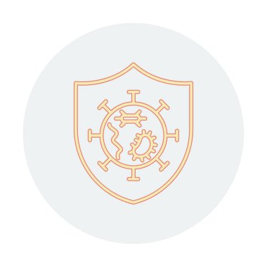 Mikroplar Korunan Kalkan ikon vektör çizimi