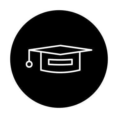 Mezuniyet şapkası ikonu, eğitim ikonu. düz tasarım biçimi