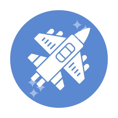 Askeri Uçak ikonu vektör illüstrasyonu