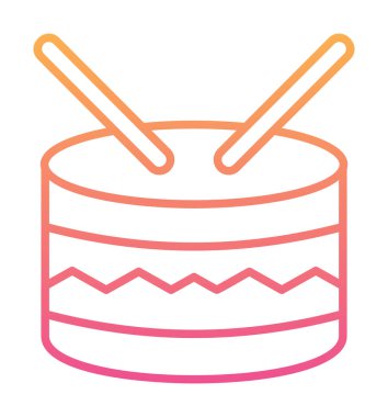 davul ikonu vektörü. Doğrusal biçim işareti 