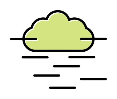 Sis ve bulut simgesi, hava sembolü, vektör illüstrasyonu   