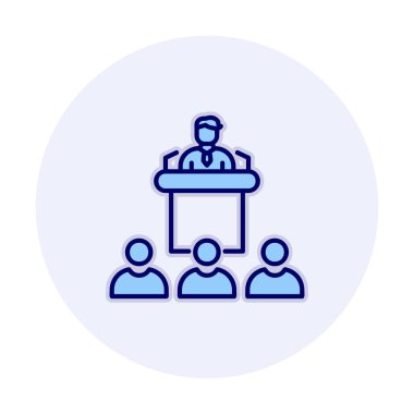 Basit Konferans simgesi, vektör illüstrasyonu