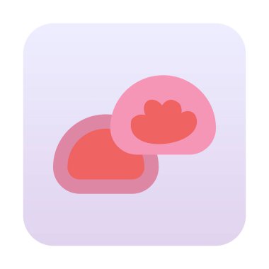 Japon tatlısı Mochi ikonunun vektör çizimi 