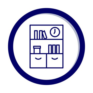 kitaplık düz simge, vektör illüstrasyonu 