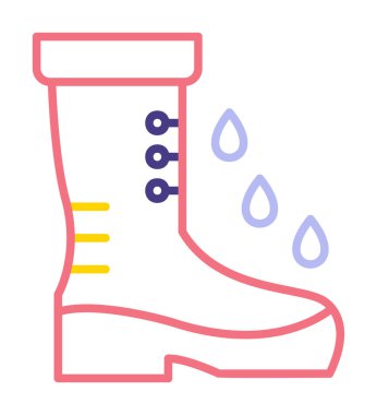 Basit Rainboot simgesi, vektör illüstrasyonu