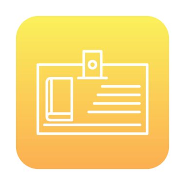 Kütüphane kartı simgesi, vektör illüstrasyonu