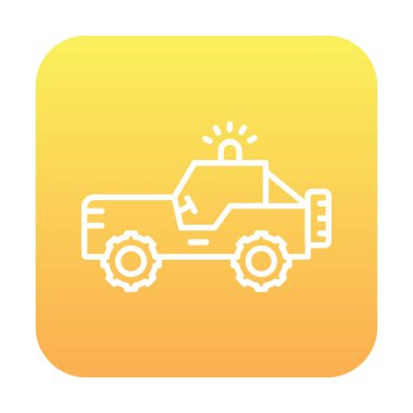 Askeri Jeep Simgesi, Vektör İllüstrasyonu