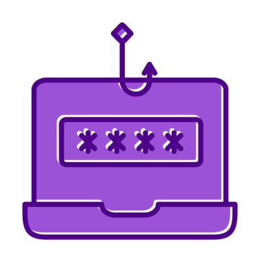 düz phishing çizgi vektör çizimi 