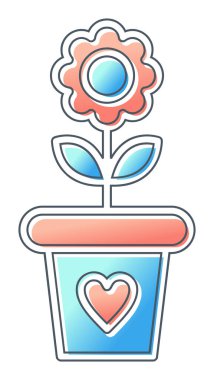 çiçek saksısı vektör illüstrasyonu